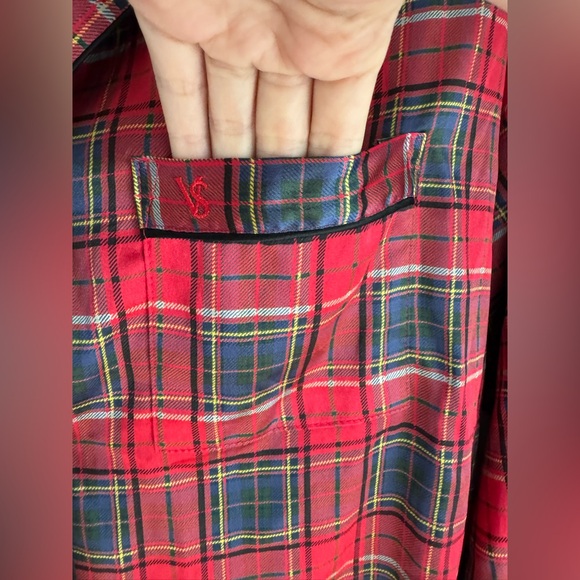 VICTORIA'S SECRET Top Only Plaid PJ PAJAMA Women’s Size Medium NEW - Picture 6 of 11